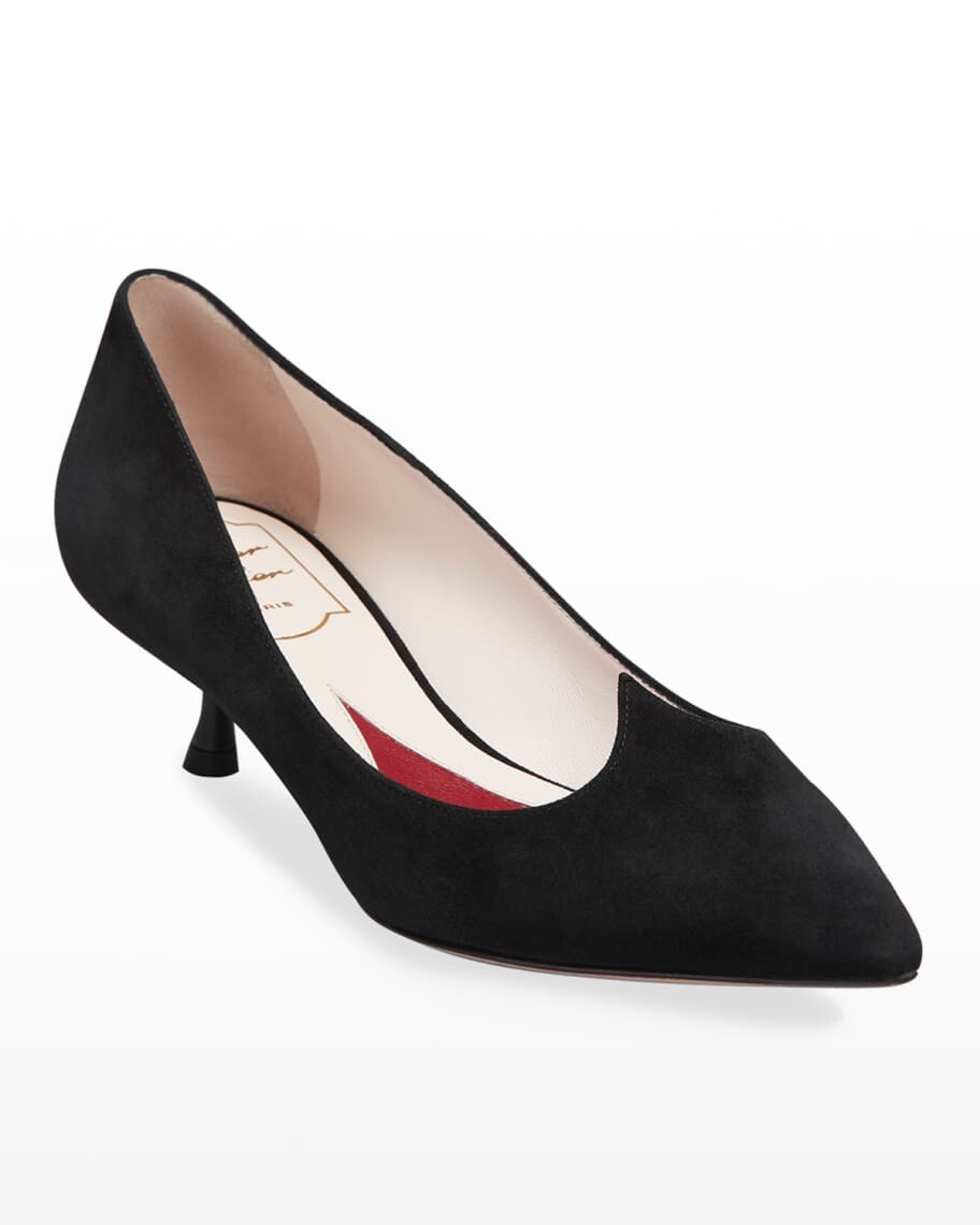 Туфли-лодочки I Love Vivier Suede Kitten Heel Roger Vivier