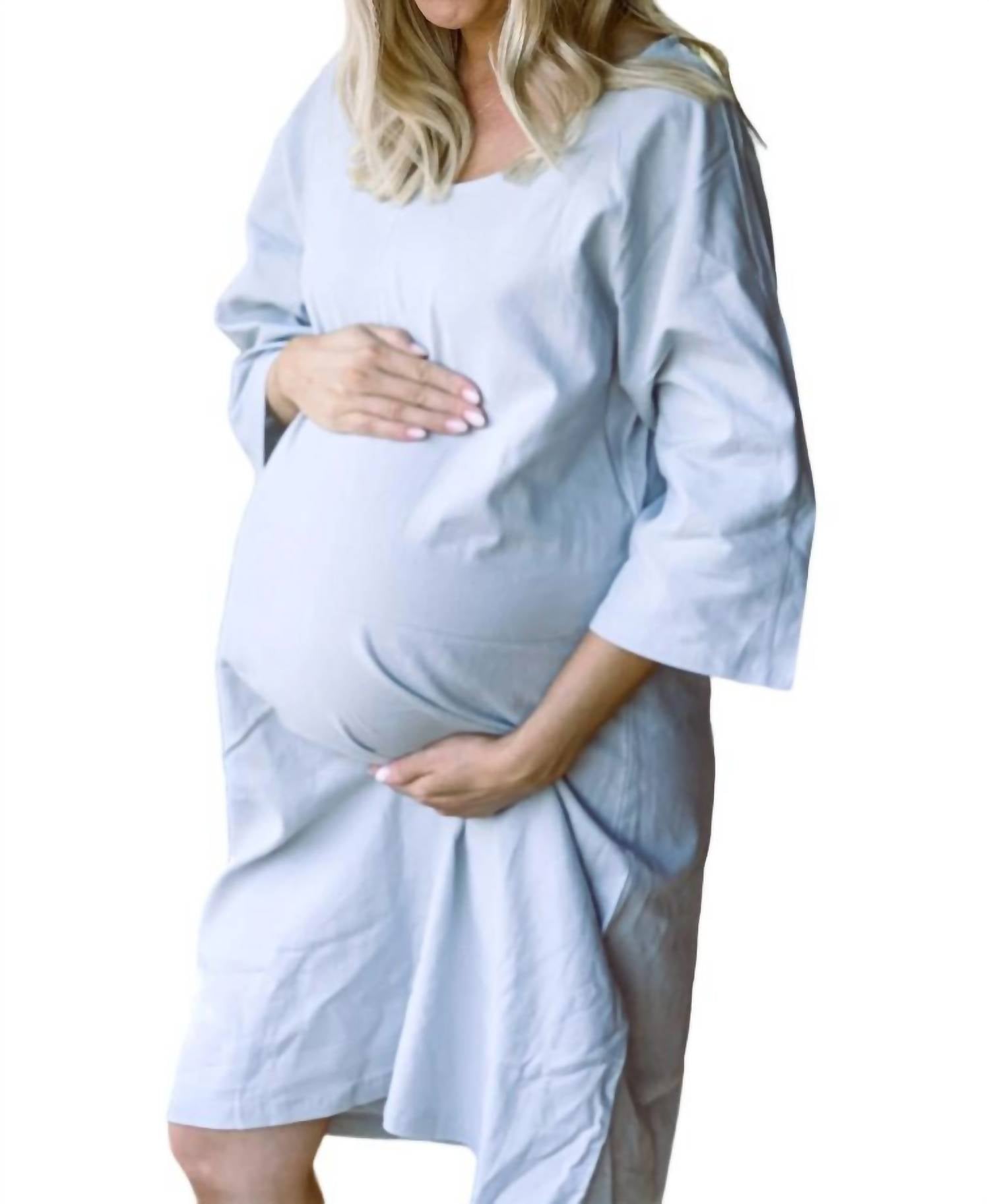 

Платье-футляр из льна светло-серого цвета Liv Maternity