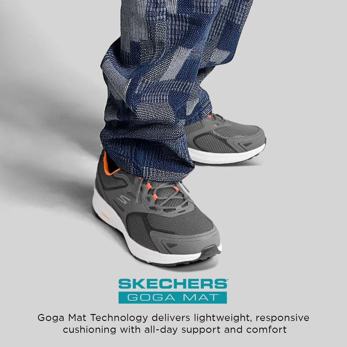Мужские кроссовки Skechers Go Run Consistent, Grey-Orange — фото 2