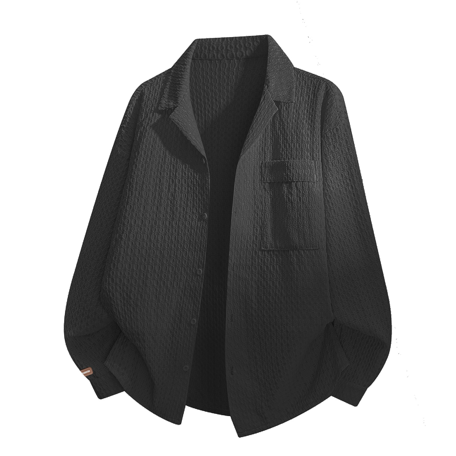 

Рубашка Unisex Lapel Moderate WARRIOR, черный[free diy badge]