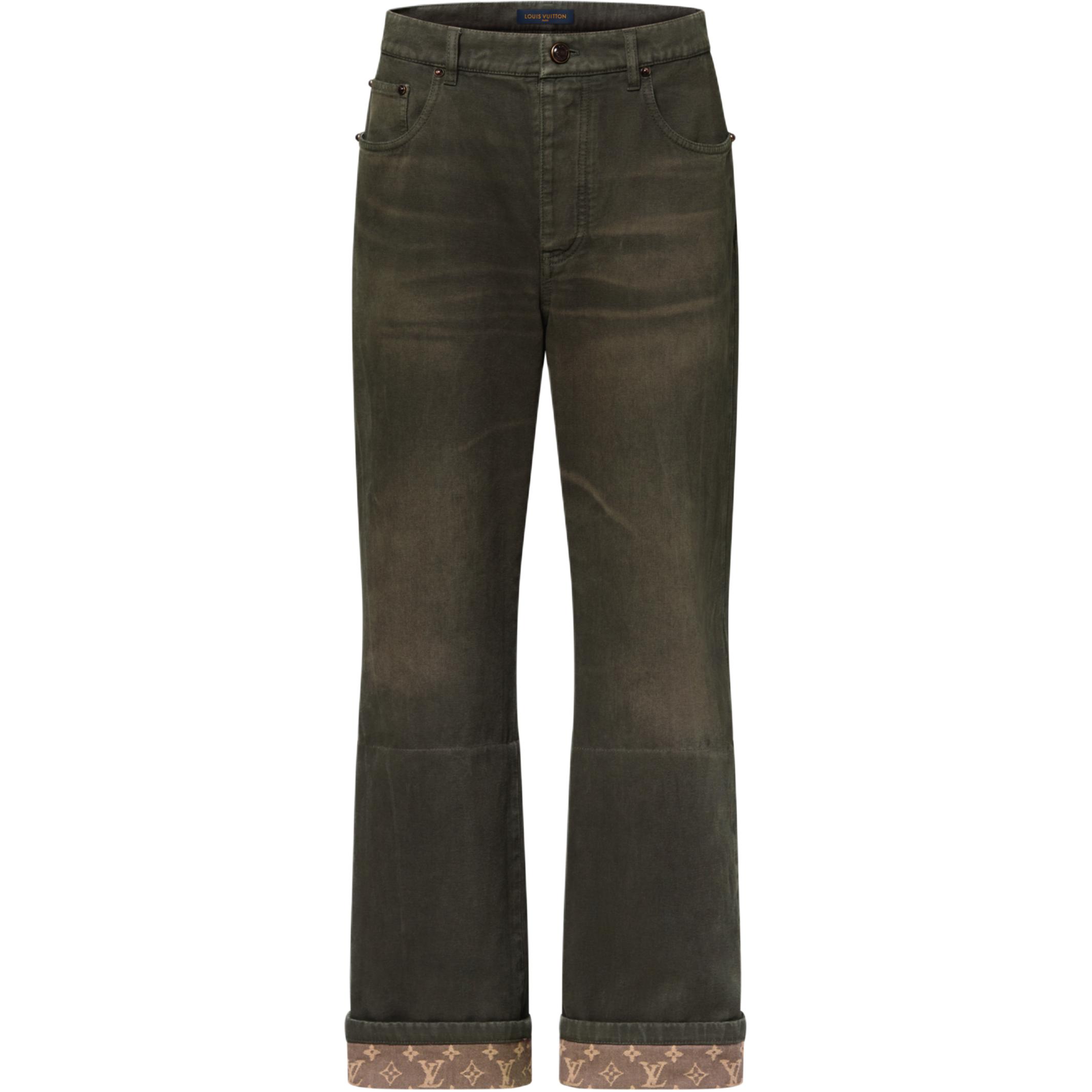 

Louis Vuitton Мужские джинсы, коричневые, прямого кроя
