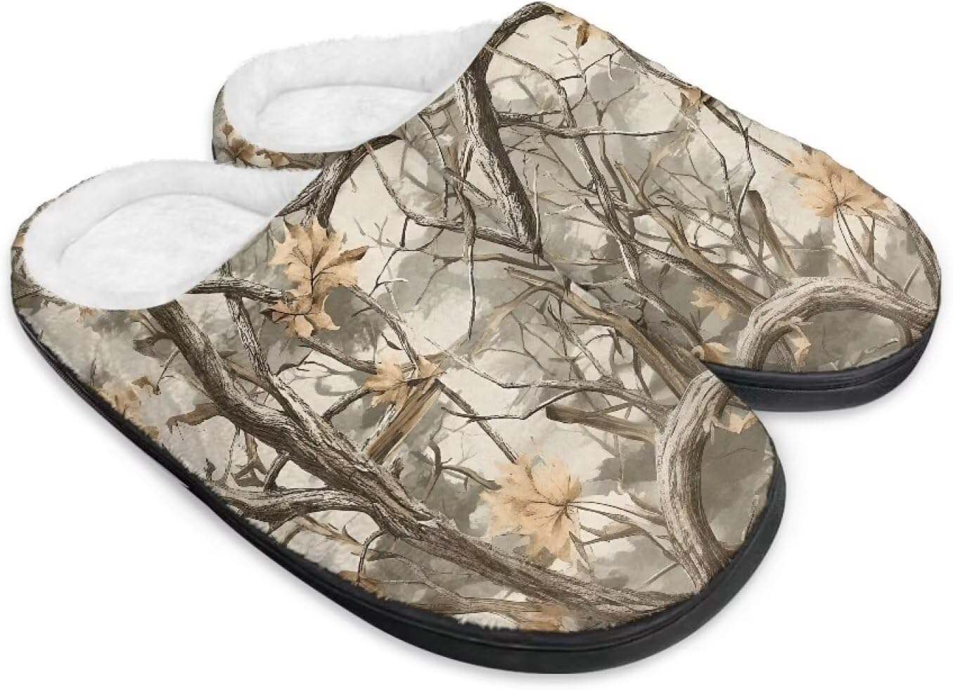 

Зимние домашние тапочки Pzuqiu для женщин и мужчин, легкие, без шнурков, мягкие, размеры 34-50, Hunting Leaves