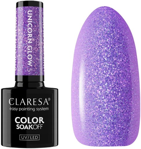 

Claresa, Гибридный лак для ногтей Unicorn Glow 5, 5 г