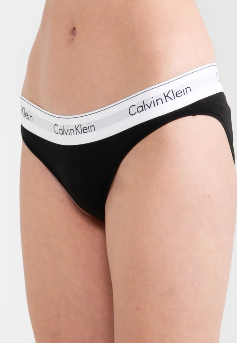 Трусы бикини, 3 шт., хлопок, Calvin Klein, черный — фото 3