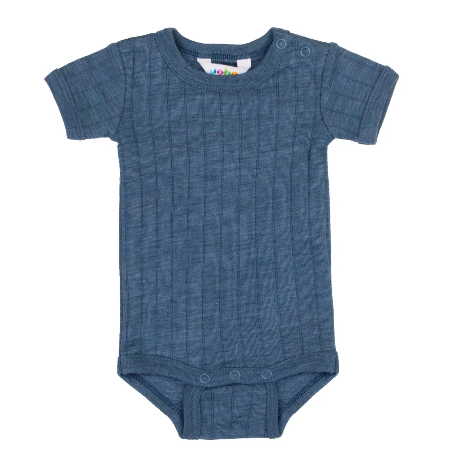 Боди из мериносовой шерсти и шелка с коротким рукавом, Joha, blue melange