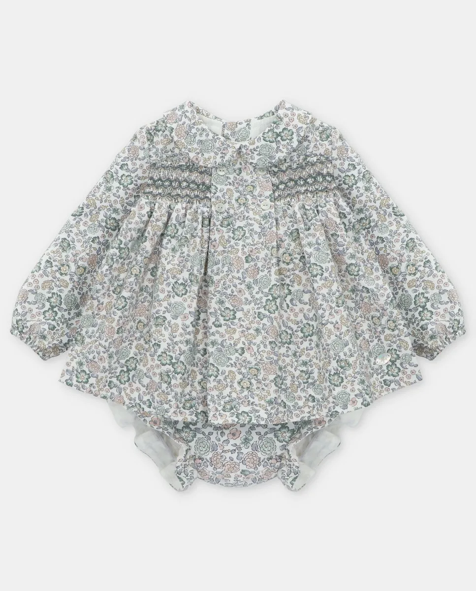 

Комплект для малыша платье и трусики с микро-принтом цветов в многоцветной гамме Martín Aranda