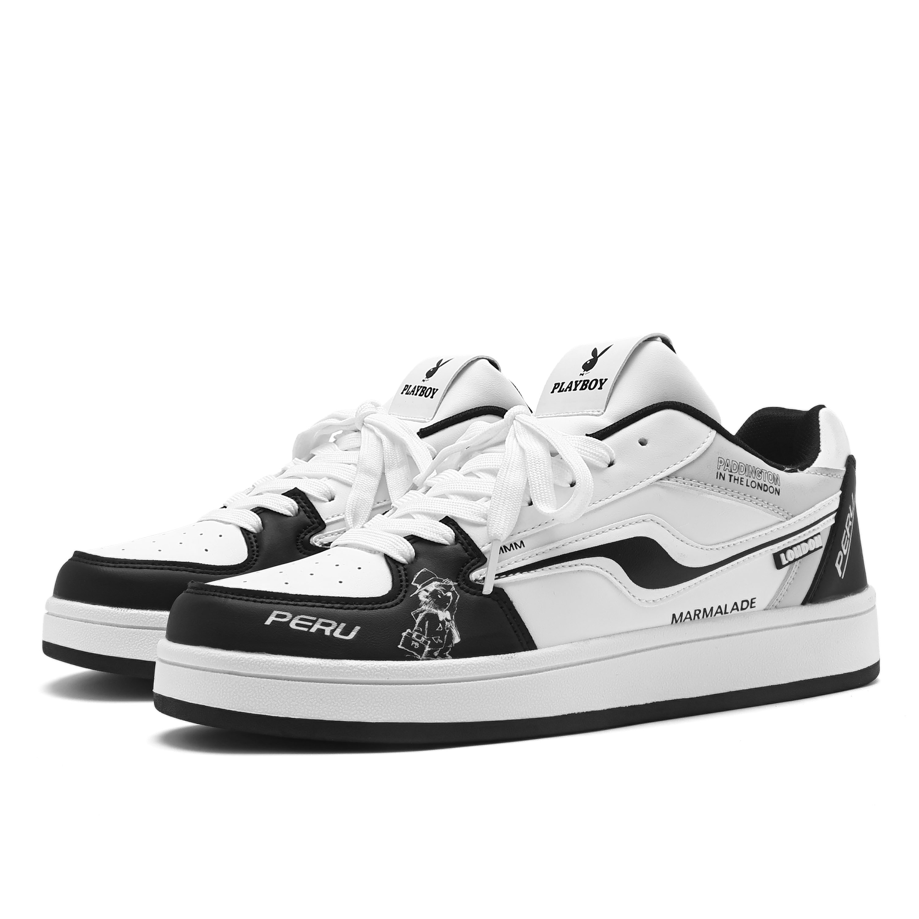 

Низкие мужские кроссовки Playboy, White Black[Breathable]