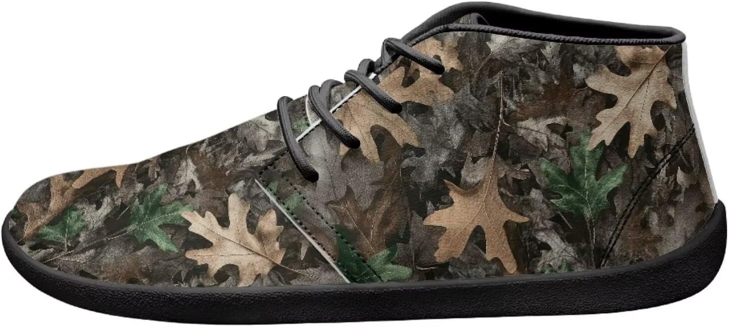 

Мужские босоножки Минималистичные кроссовки для тренинга Широкие прогулочные туфли Обувь с нулевым перепадом для трейлового бега Pointodoor, Camo Maple Leaf Print