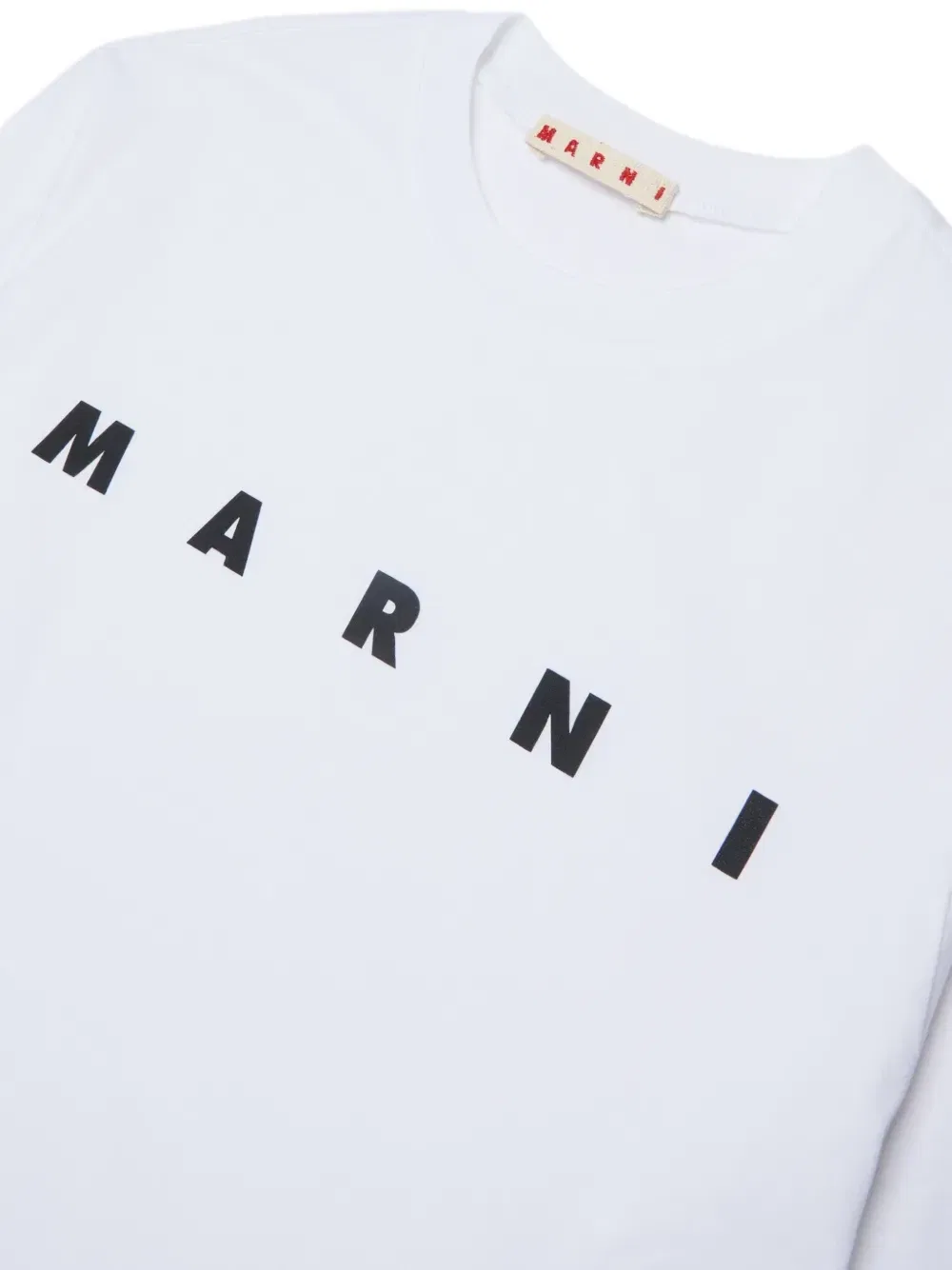 Футболка с длинным рукавом и принтом логотипа Marni Kids, белый — фото 3