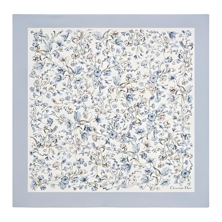 

DIOR Шелковый шарф Twill Unisex White/Blue