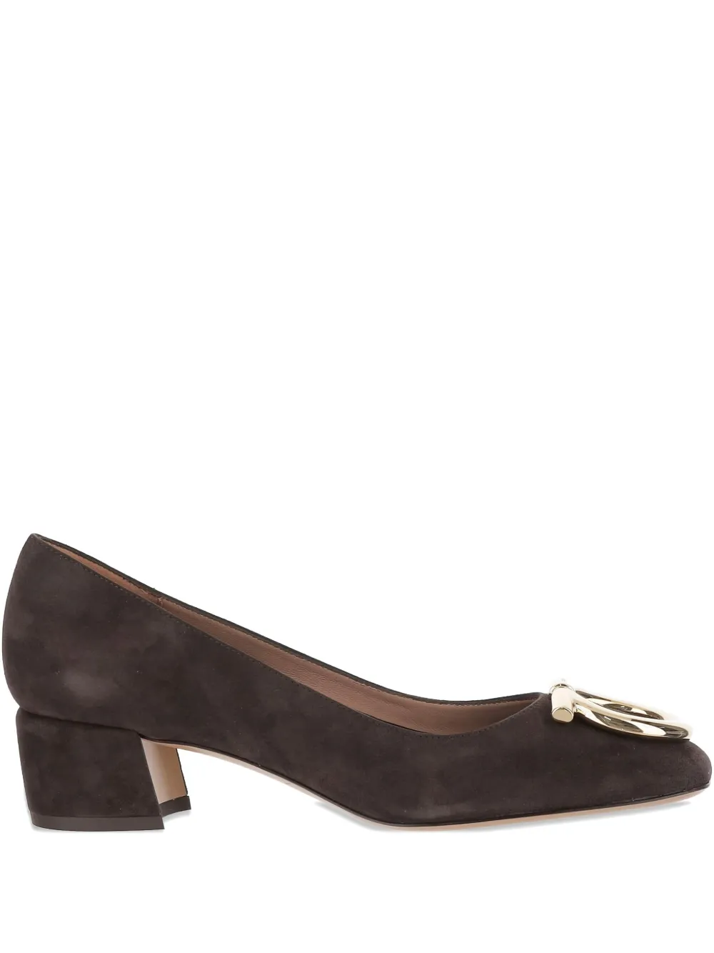 Туфли с декором Gancini Ferragamo, коричневый