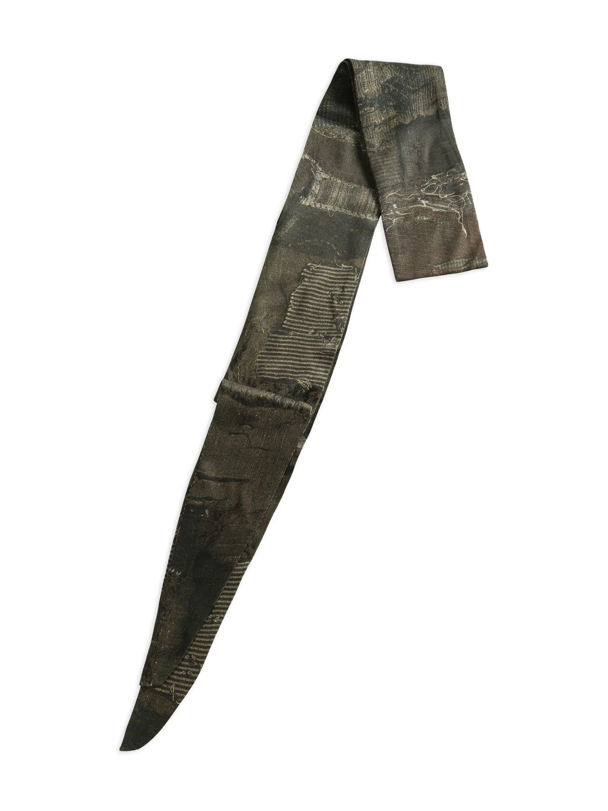 

Шелковый платок в технике пэчворк Ziggy Chen, коричневый