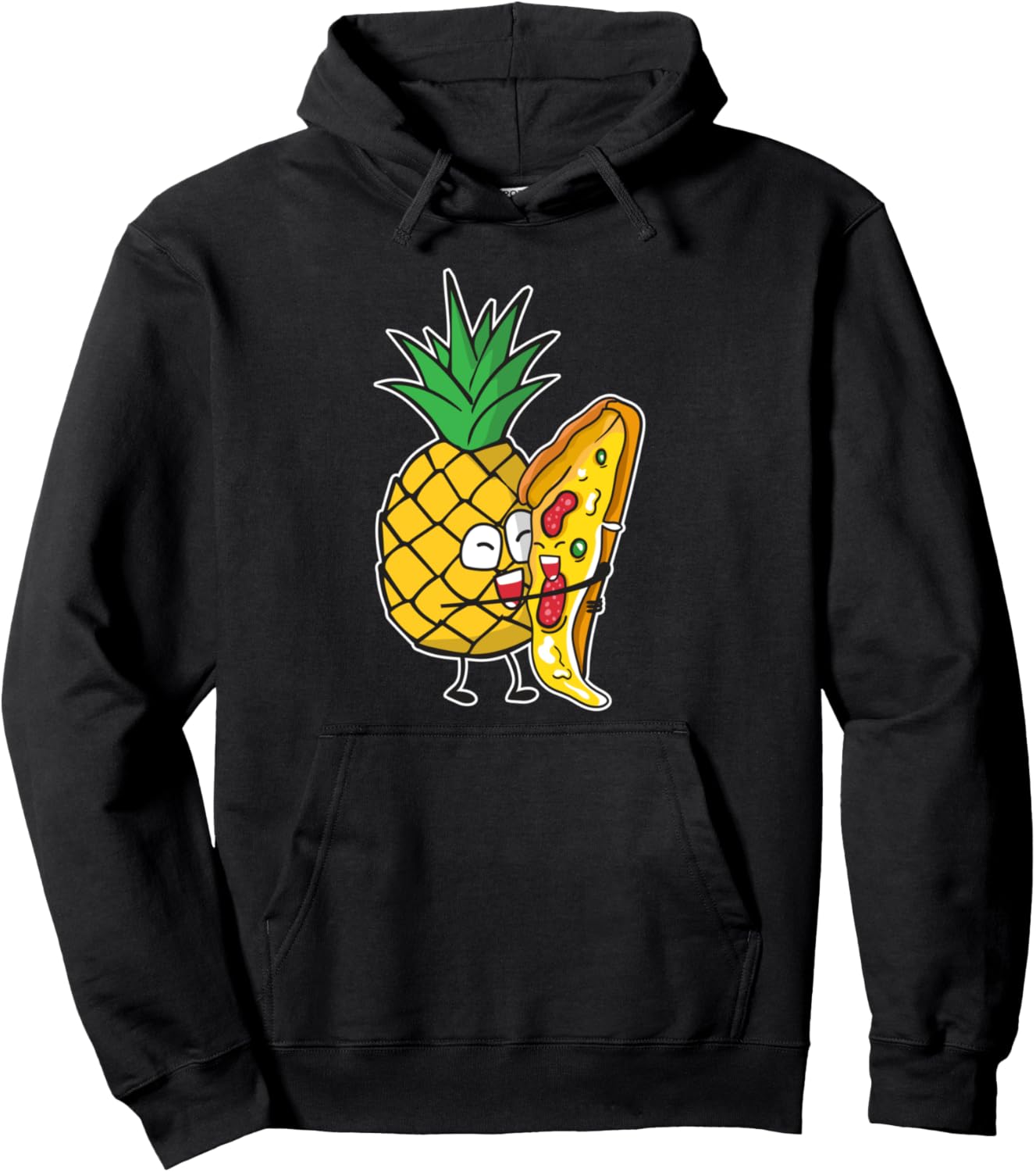 

Толстовка с забавным рисунком пиццы, ананаса и пепперони, подарок Pizza Life Apparel, черный