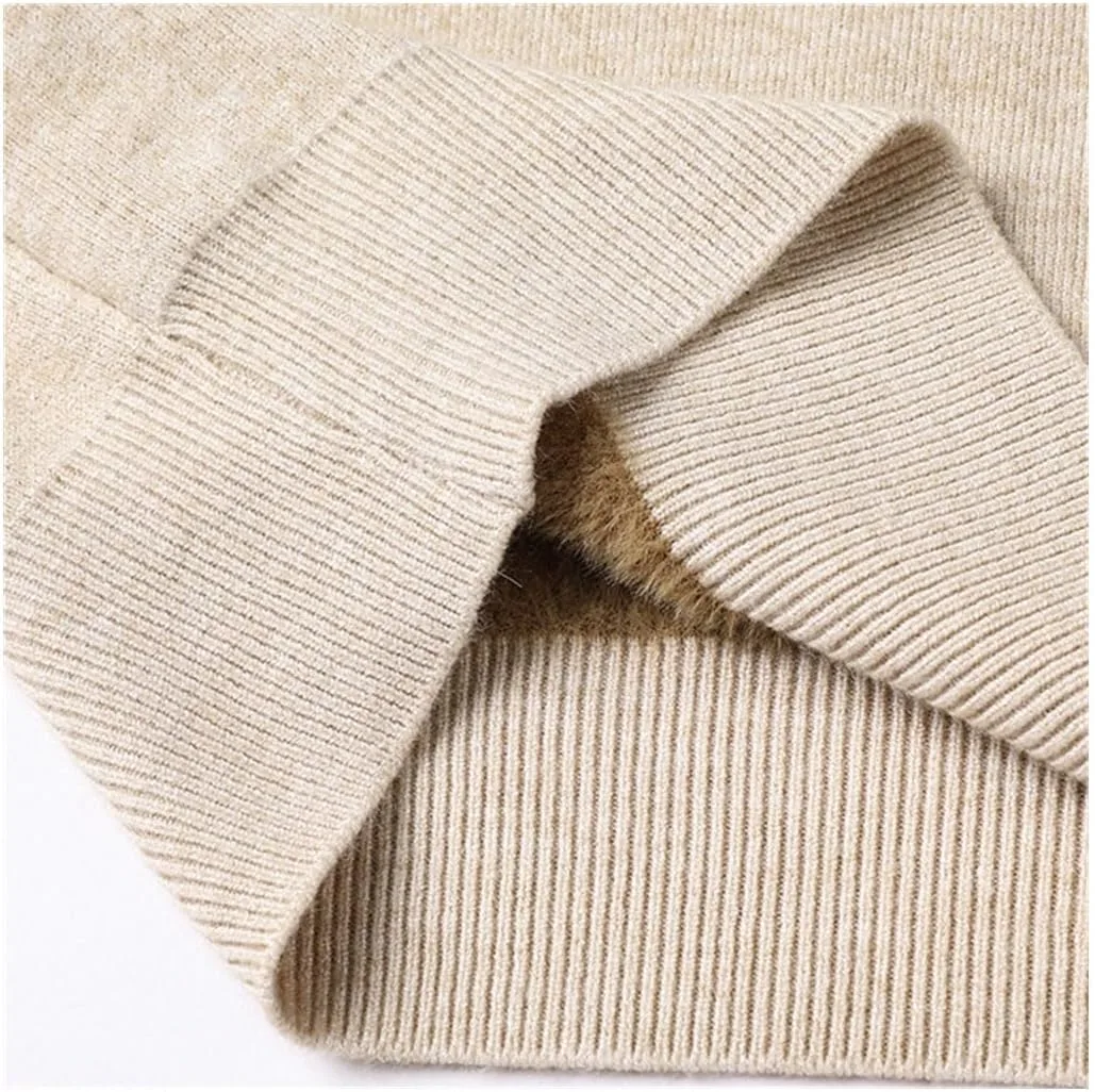Мужской однотонный вязаный свитер Casual Comfortable Pullover Tops Classic Mens Basic Half Turtleneck — фото 3