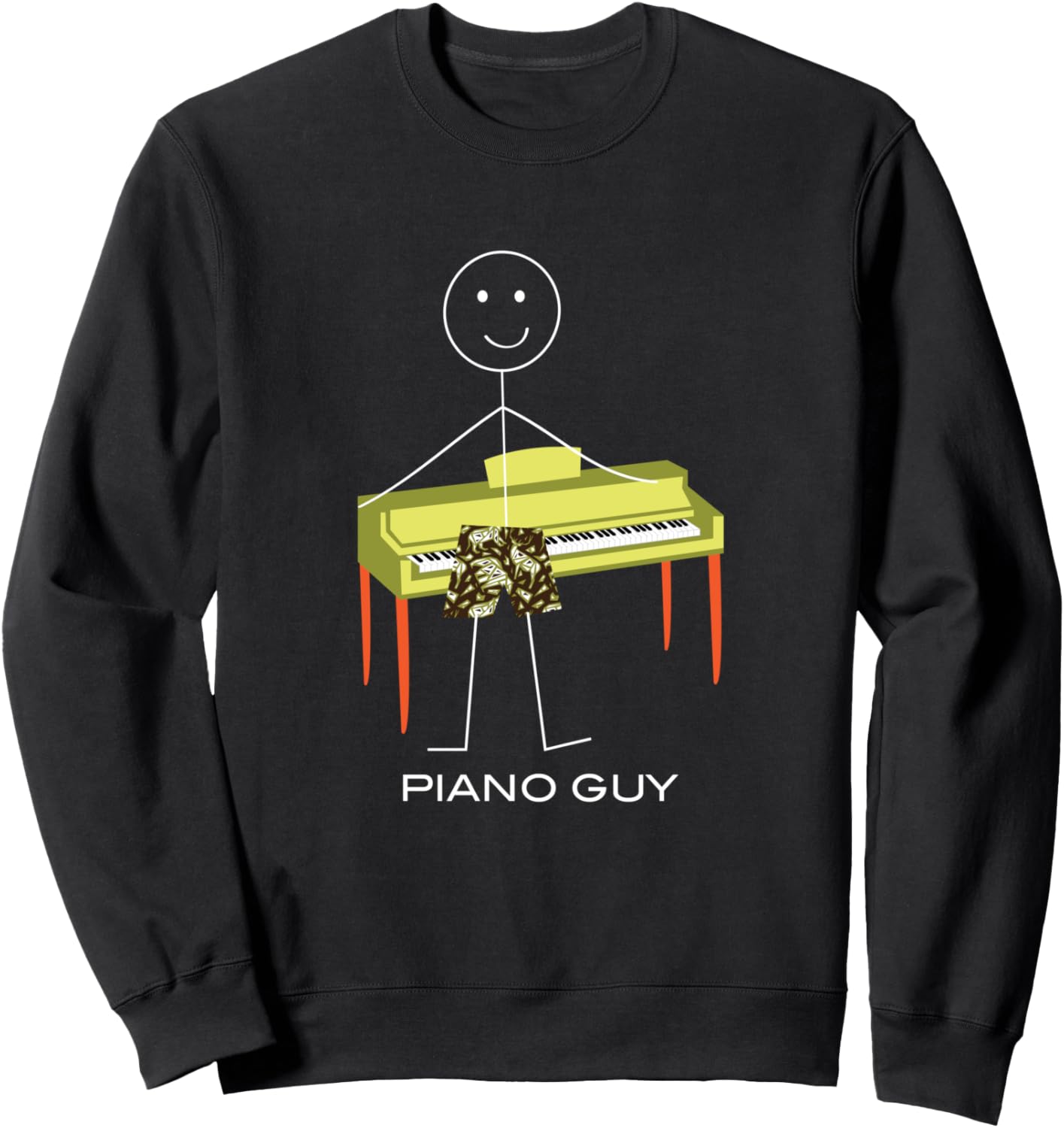 

Забавная мужская толстовка с изображением пианино, подарок для мальчика-музыканта Whyitsme Design, черный