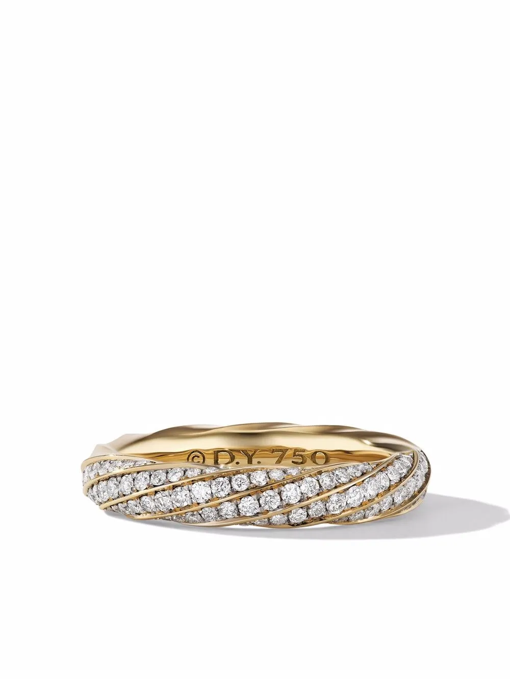 

Кольцо Cable Edge из переработанного золота с бриллиантами (4 мм) David Yurman, золотой