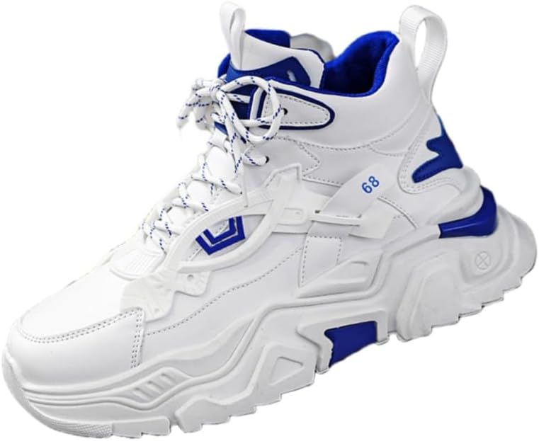 

Мужские высокие спортивные кроссовки большого размера - модные и универсальные, противоскользящие и прочные, дышащие и комфортные, подходят для бега, активного отдыха, баскетбола и тренировок в зале Fmshi, белый