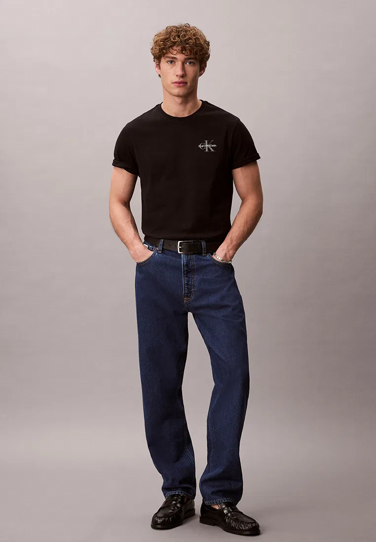 Футболка с коротким рукавом, классический крой, Calvin Klein Jeans, черный — фото 4