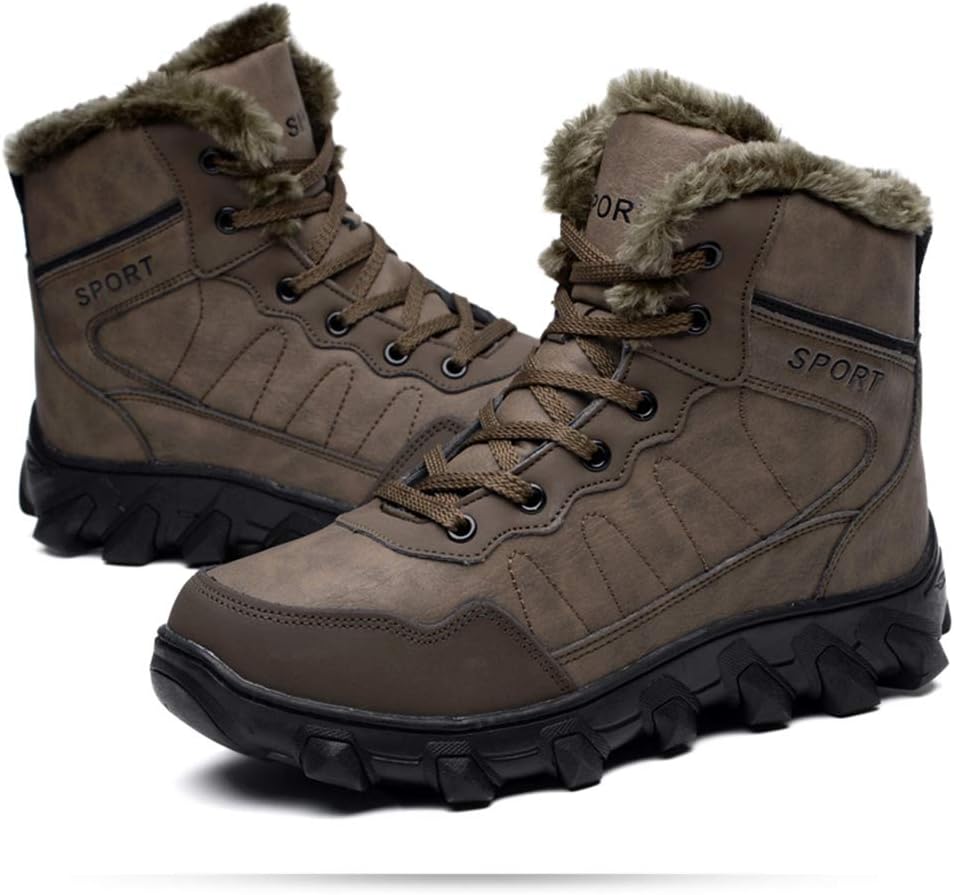 

Мужские зимние ботинки, внедорожные походные боевые ботинки с высокими голенищами, плюшевая подкладка, боевые туфли, коричневые A-43/UK 8.5/US 9 Grvpm