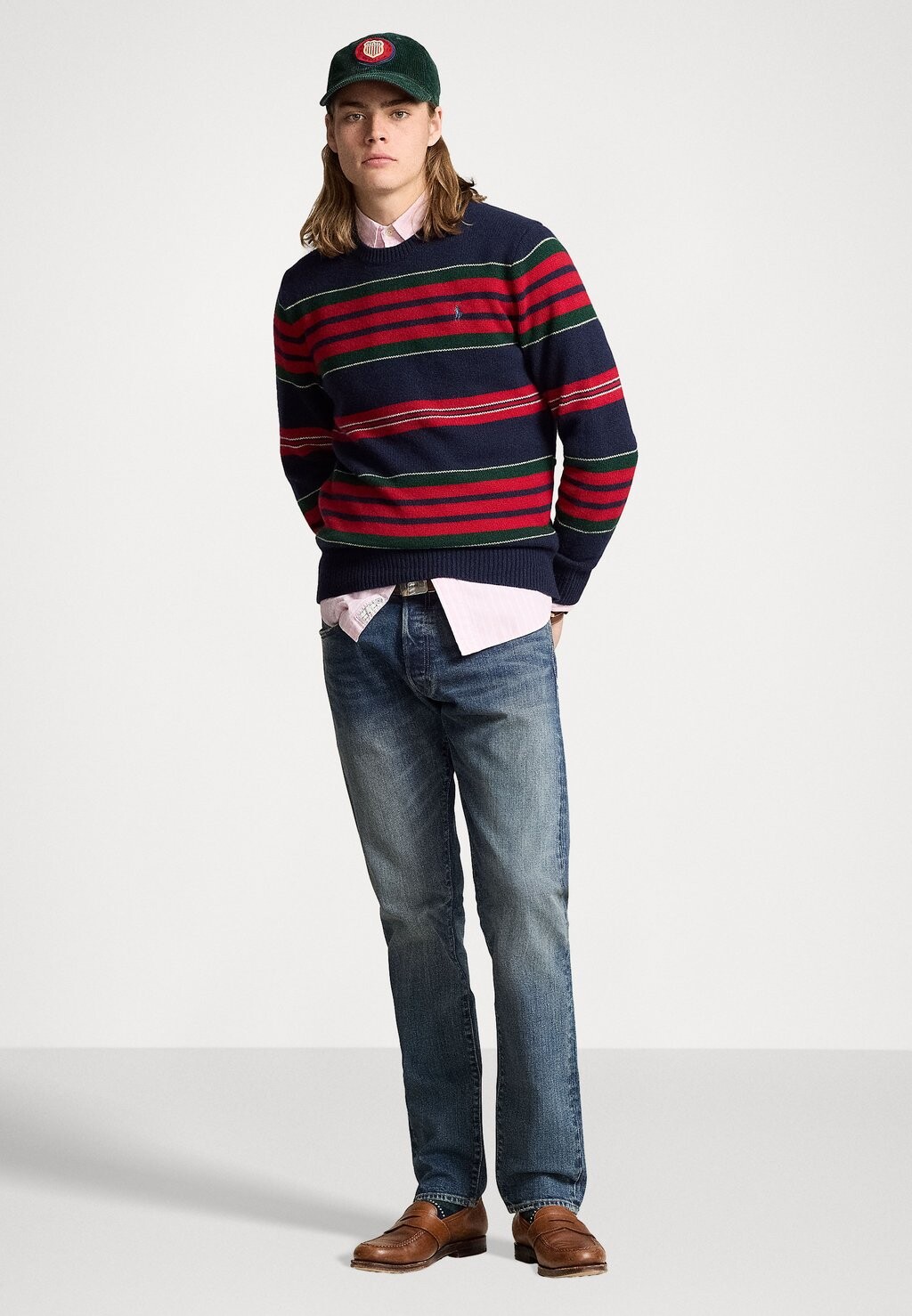 

Джемпер STRIPED WOOL CASHMERE SWEATER Polo Ralph Lauren, темно-синий