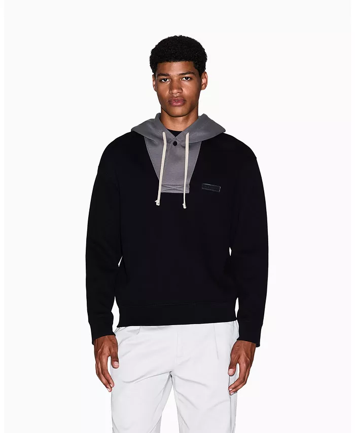 

Мужской уютный худи с цветными блоками из пике A|X Armani Exchange, черный