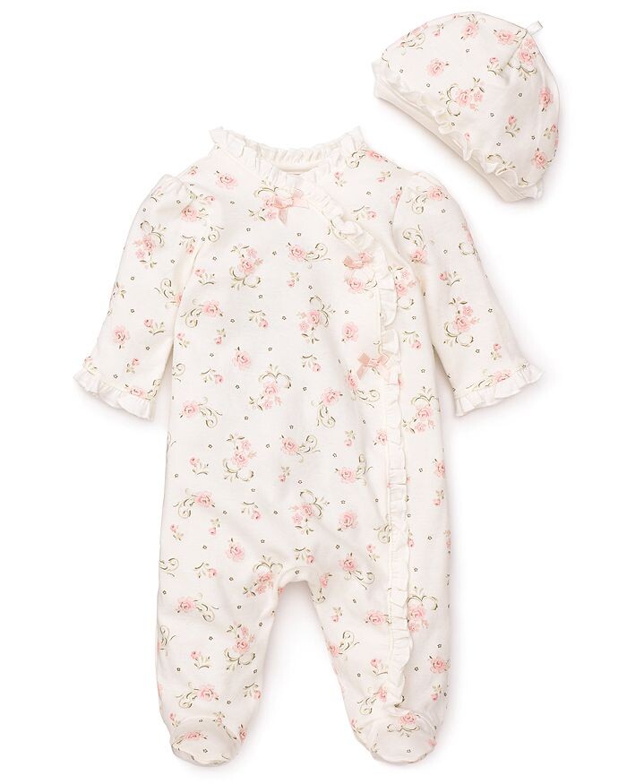 

Футболка и кепка Little Me для девочек Vintage Rose - Baby, слоновая кость/кремовый