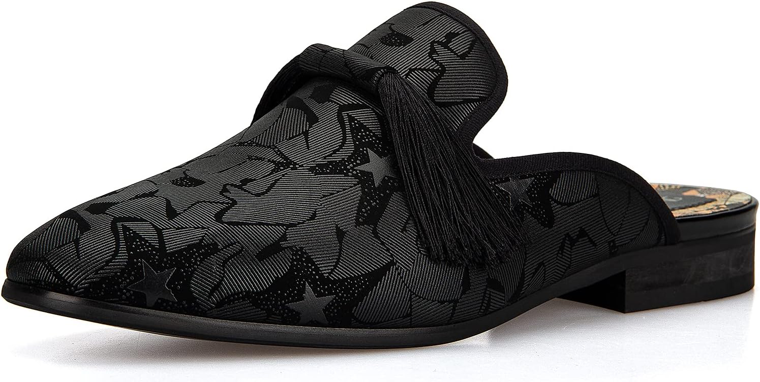 

Мужские тапочки Meijiana, слипоны-лоферы из кожи, для официального и повседневного ношения, с открытой пяткой, черный