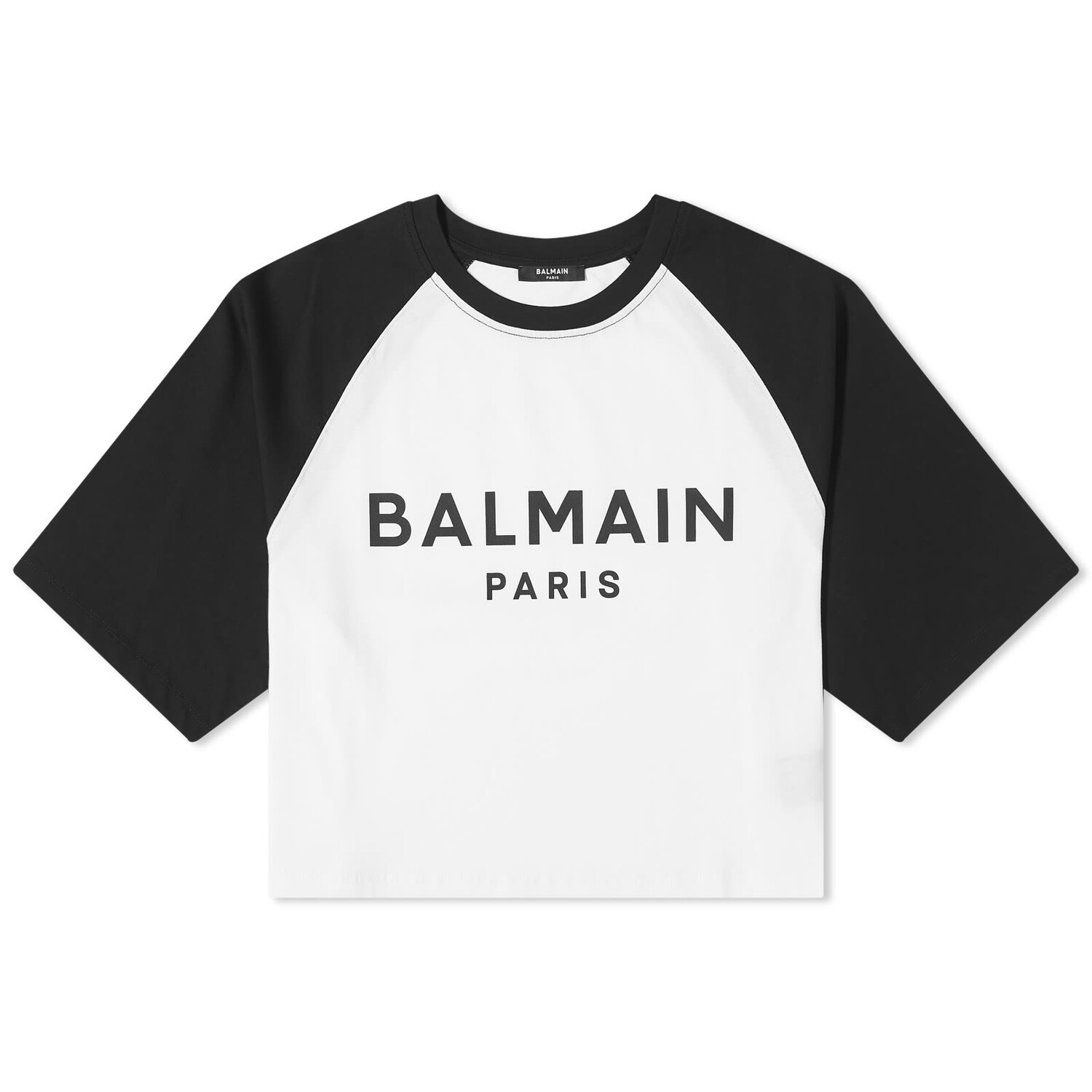 

Футболка Balmain Printed Raglan Cropped, белый