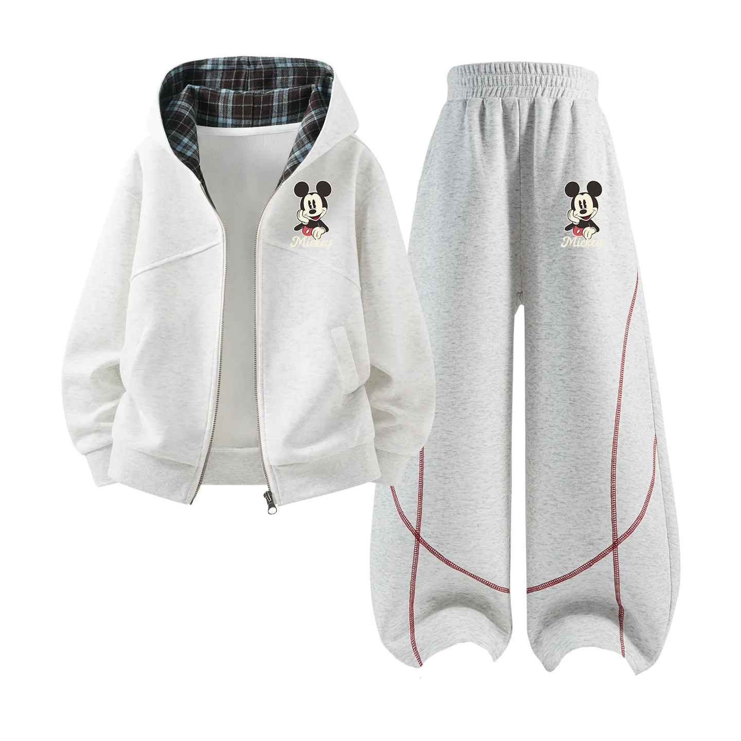 Детская повседневная спортивная футболка с круглым вырезом Disney, Excited K White Heather Gray+Excited K White Heather Gray