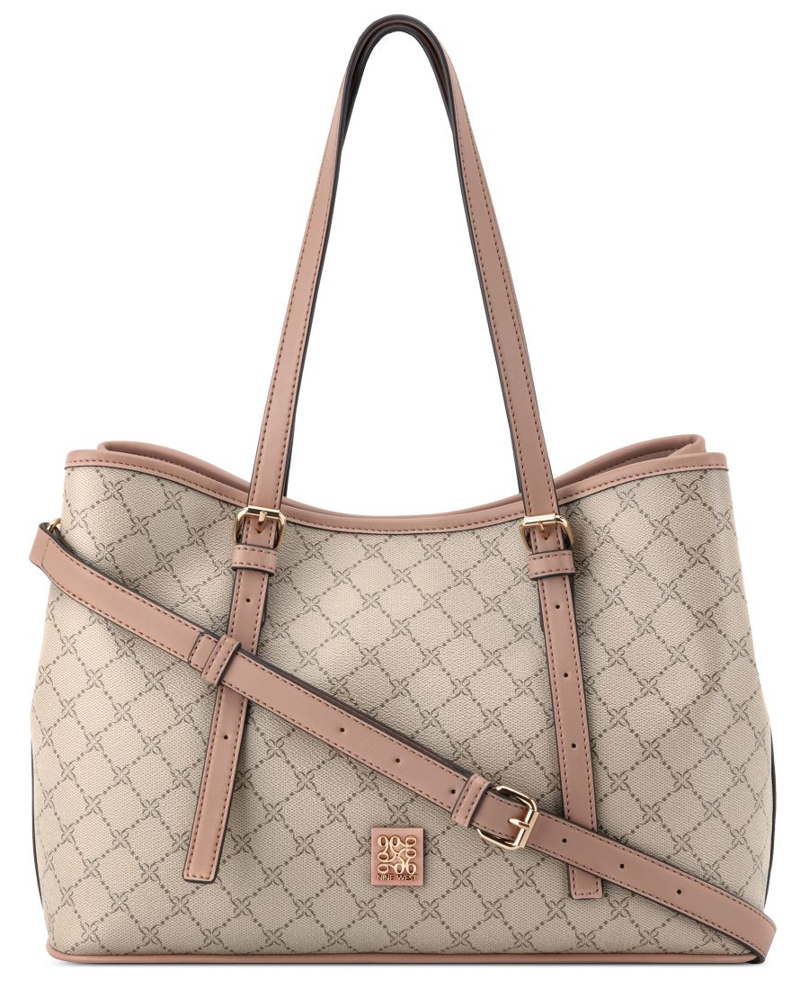 

Сумка-саквояж Anders Carryall Mini Satchel Bag Nine West, Beige Logo/Blushing