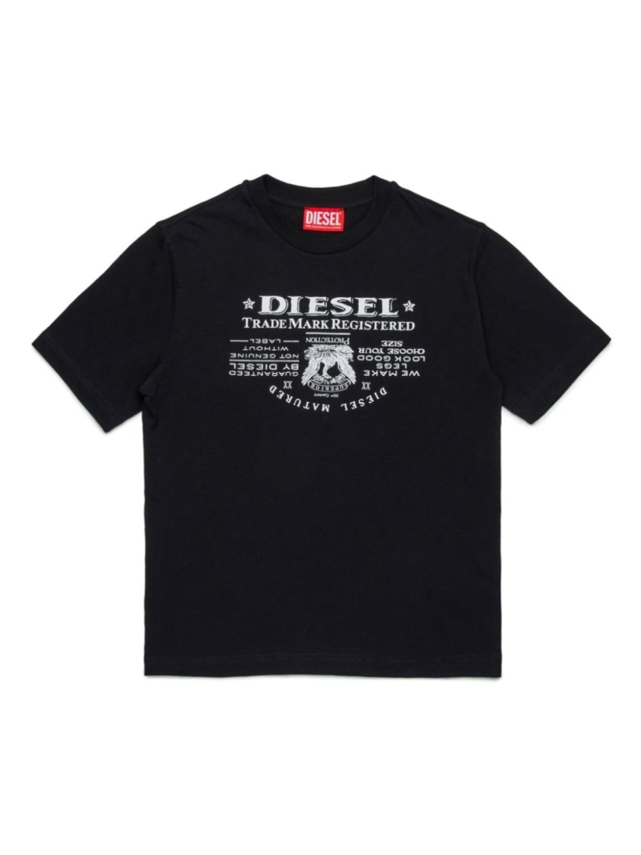 

Футболка Diesel Kids с принтом из жакрона, черный