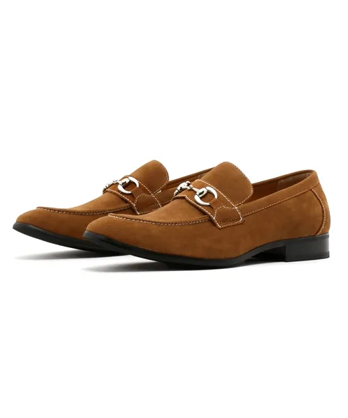 Мужские лоферы из замши AAA Bit Loafers (2314) коричневые