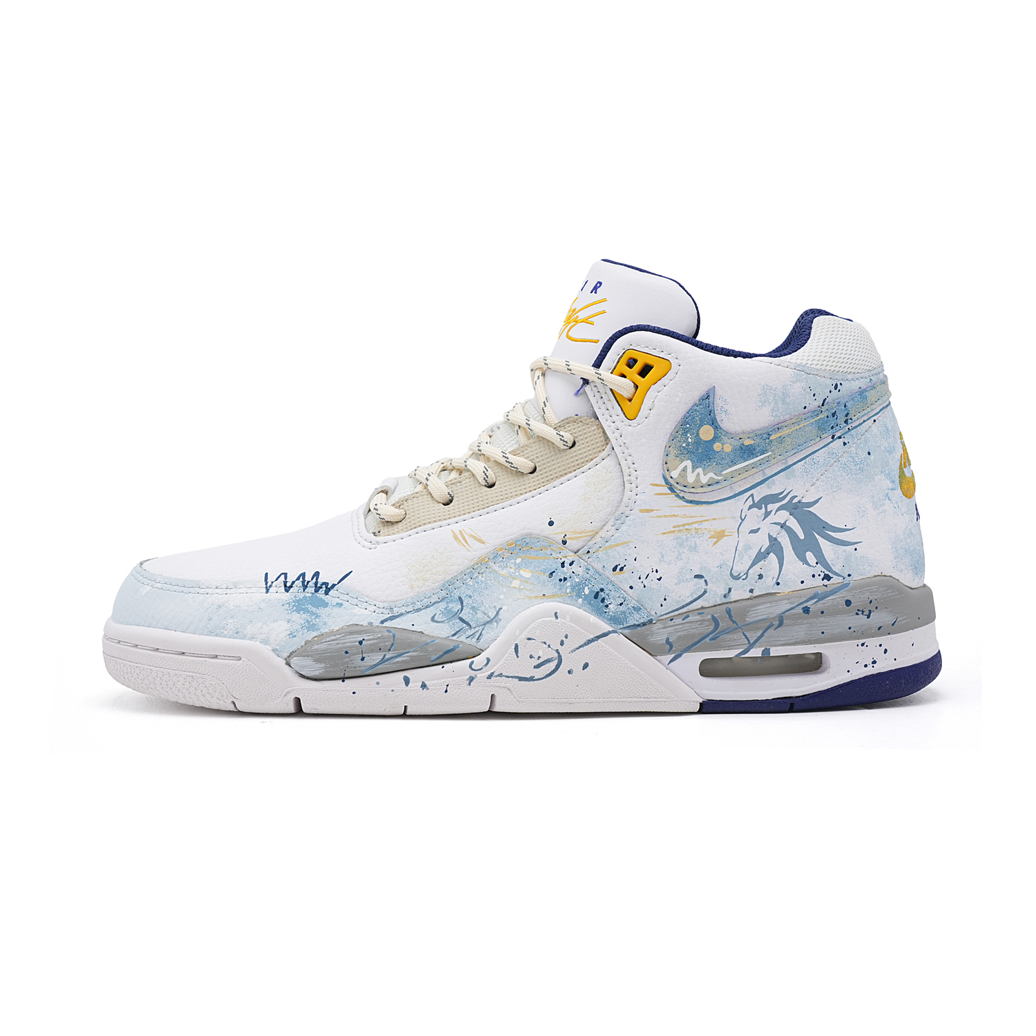 

Высокие баскетбольные кроссовки Flight Legacy Dream Pony с усиленной поддержкой и увеличенной высотой, мужские, белый Nike, синий