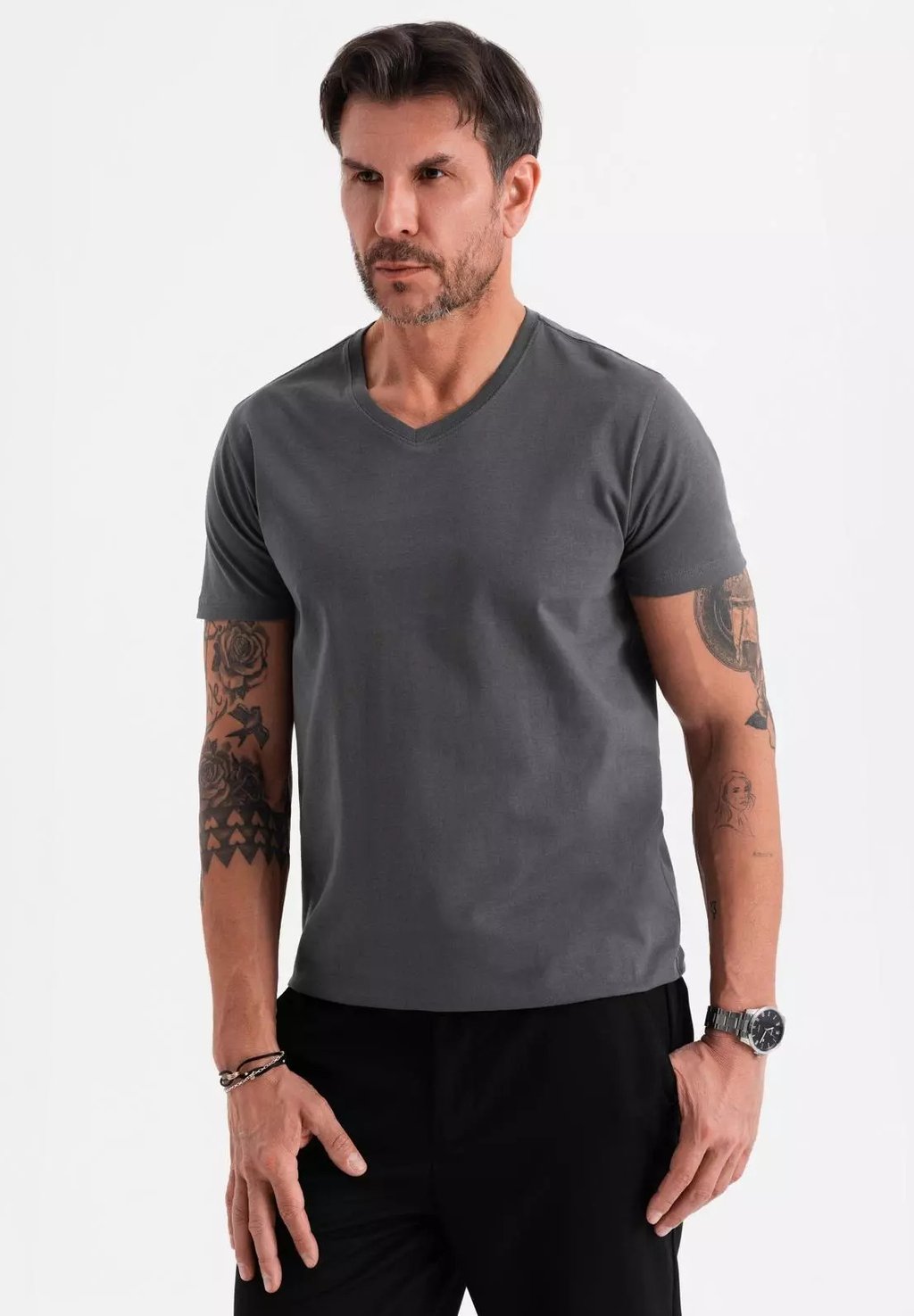 

Базовая футболка CLASSIC WITH A V-NECK Ombre, темно-серый