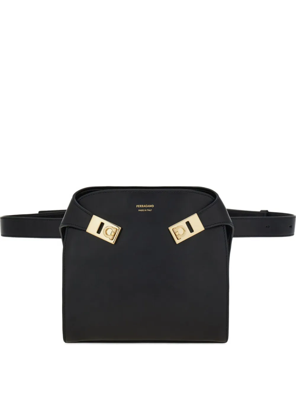 

Маленькая поясная сумка с пряжкой Hug Ferragamo, черный