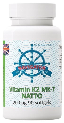 

Navigator, Витамин K2 Mk-7, 200 мкг, 90 мягких таблеток + флакон, 120 мл