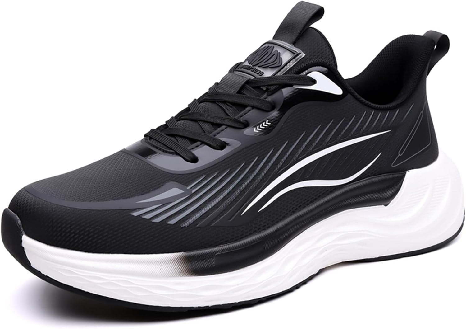 

Мужские повседневные кроссовки средней высоты с круглым носком и шнуровкой, сетчатые, с толстой подошвой, легкие и удобные спортивные обувь Solastride, черный