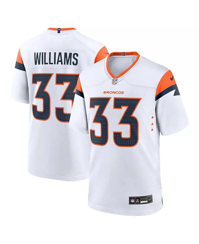 

Мужская альтернативная игровая футболка Javonte Williams Denver Broncos Nike, белый