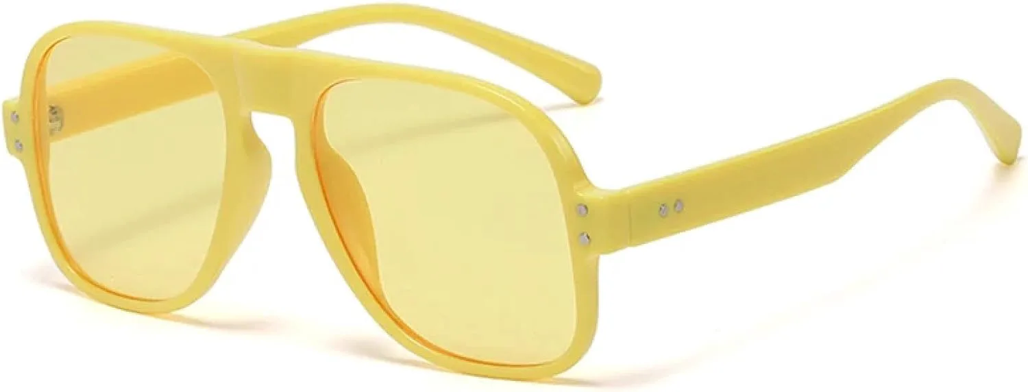 

Солнцезащитные очки с защитой от УФ-излучения UV400 для женщин и мужчин | Яркие оттенки с заклепками | для занятий спортом на открытом воздухе DSVIGF, Yellow Yellow