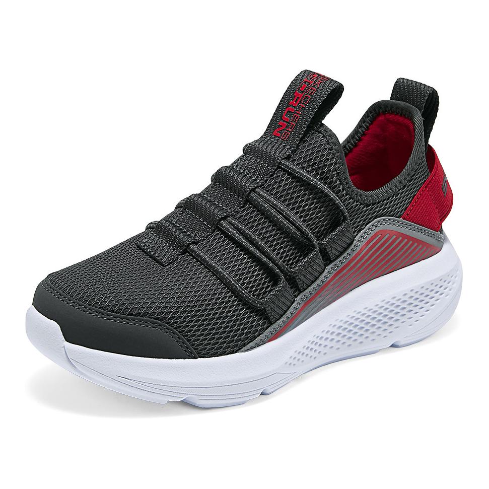 Skechers Kids Кроссовки для мальчиков. Нескользящие, износостойкие, детские, для повседневной носки. Цвет: черный, красный, для подростков. — фото 3