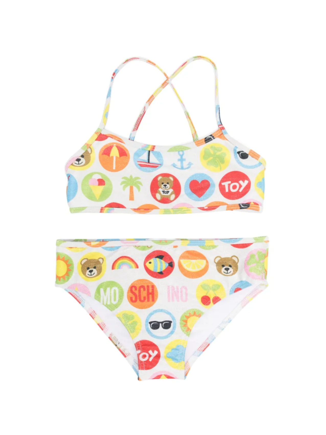 

Moschino Kids бикини с логотипом, серебряный