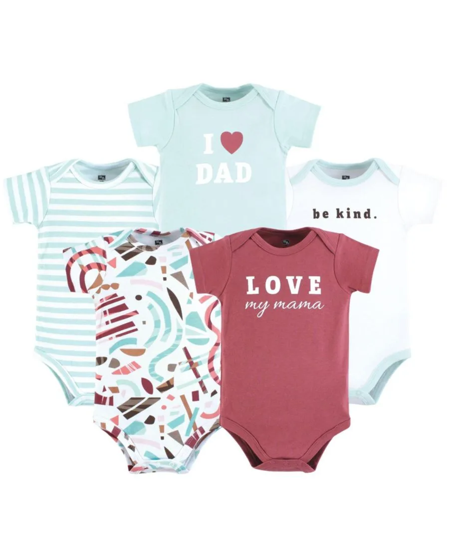 Базовый комплект из 5 предметов: хлопковый боди Hudson Baby, Girl Abstract
