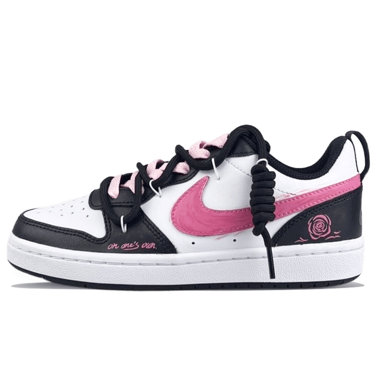 

Кроссовки Nike Court Borough Skateboard Shoes Women's Low-Top Pink, черный
