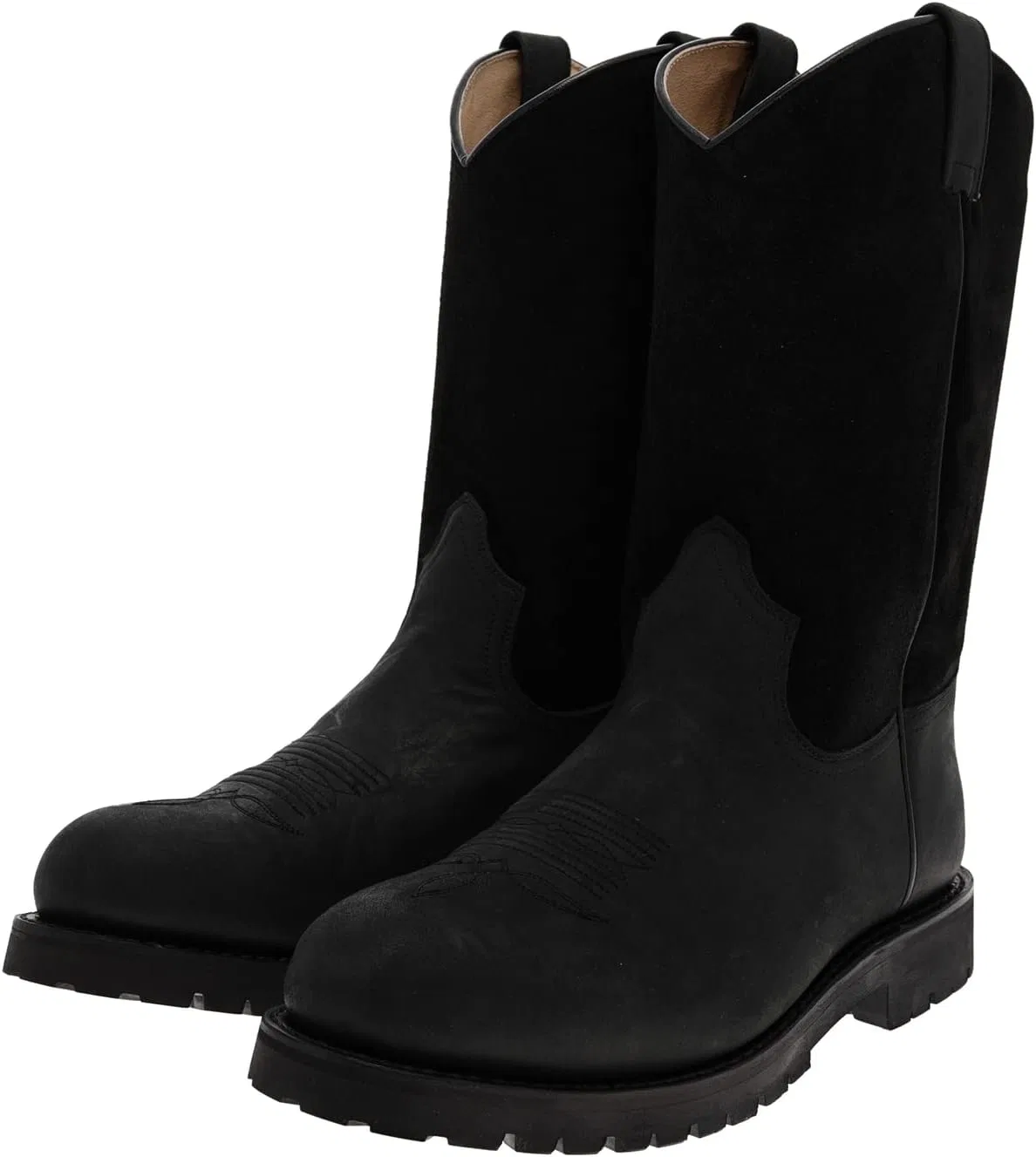 FB Fashion Boots Мужские ковбойские ботинки SPURS Черные кожаные ботинки Ботинки для верховой езды в стиле вестерн — фото 2