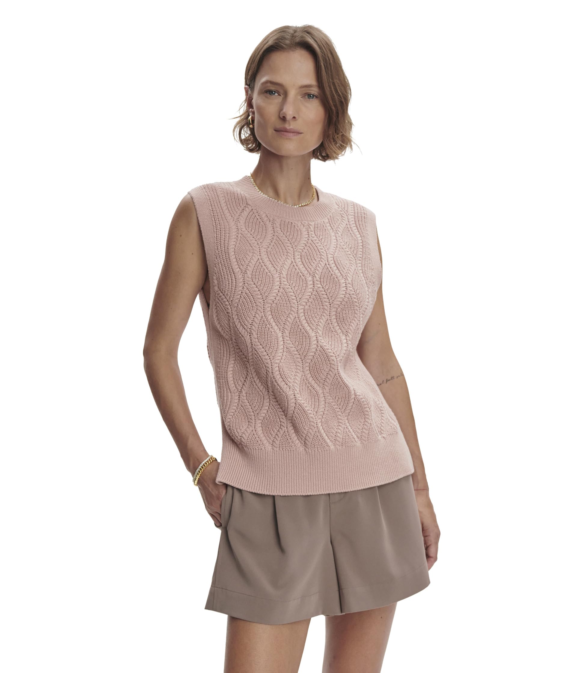 

Топ Varley Teller Longline Knit Tank, Misty Rose