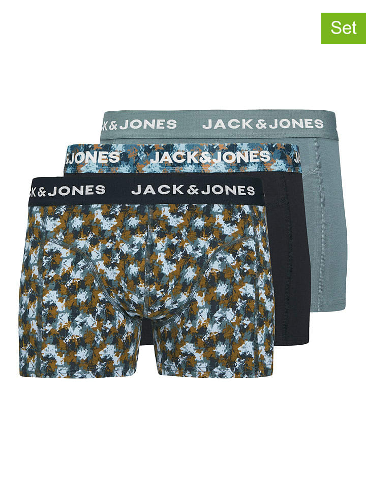 

JACK & JONES Junior Комплект из 3 штук: боксерские трусы "Than" бирюзового, черного и зеленого цвета