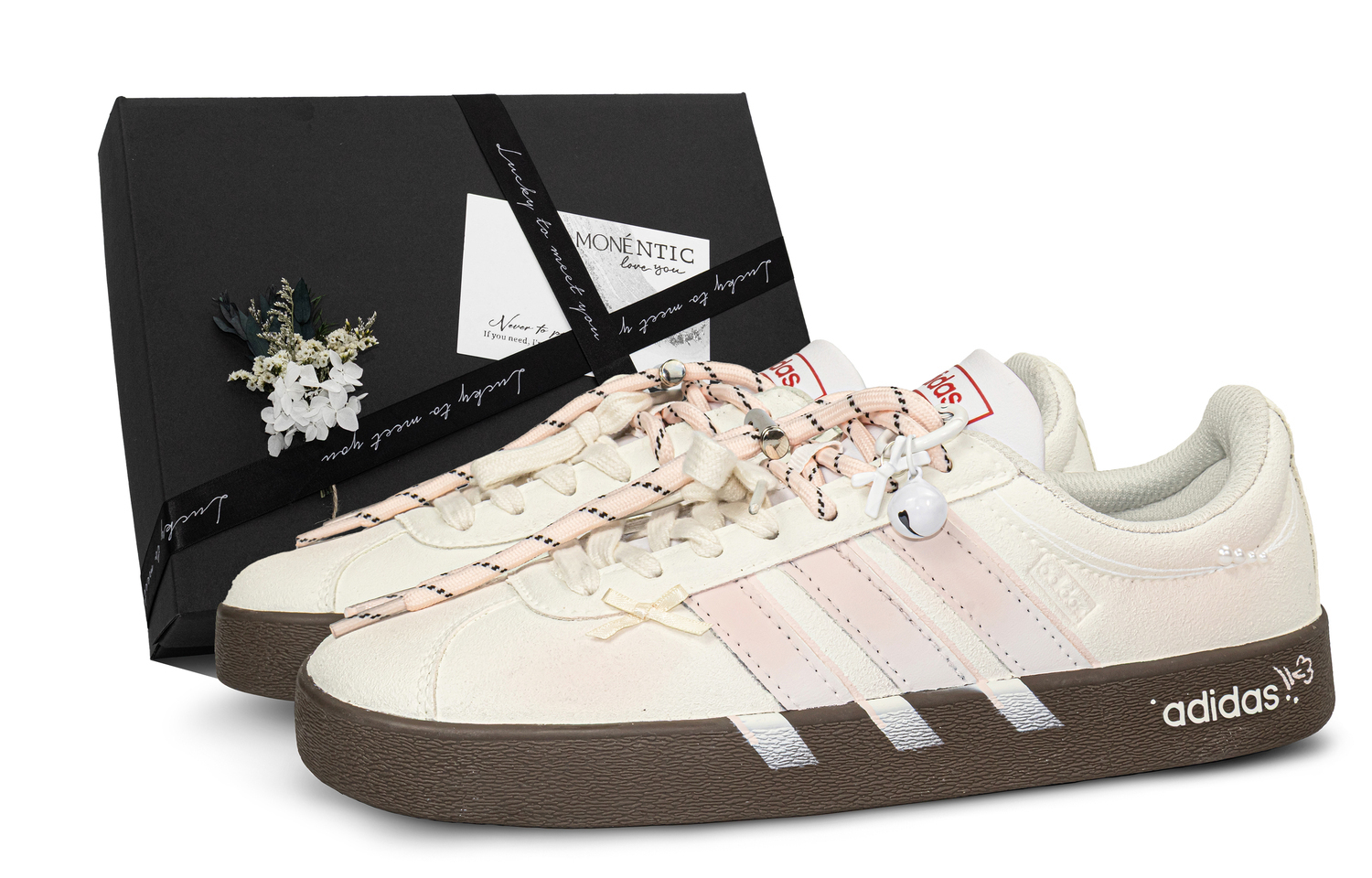 

Adidas VL COURT 2.0 Cream Apricot Lingyu MONE Made, Special Box Износостойкие и легкие низкие кроссовки для скейтбординга