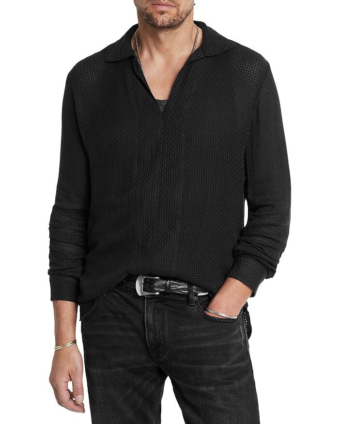 

Рубашка-поповер John Varvatos Paul Mesh стандартного кроя, черный