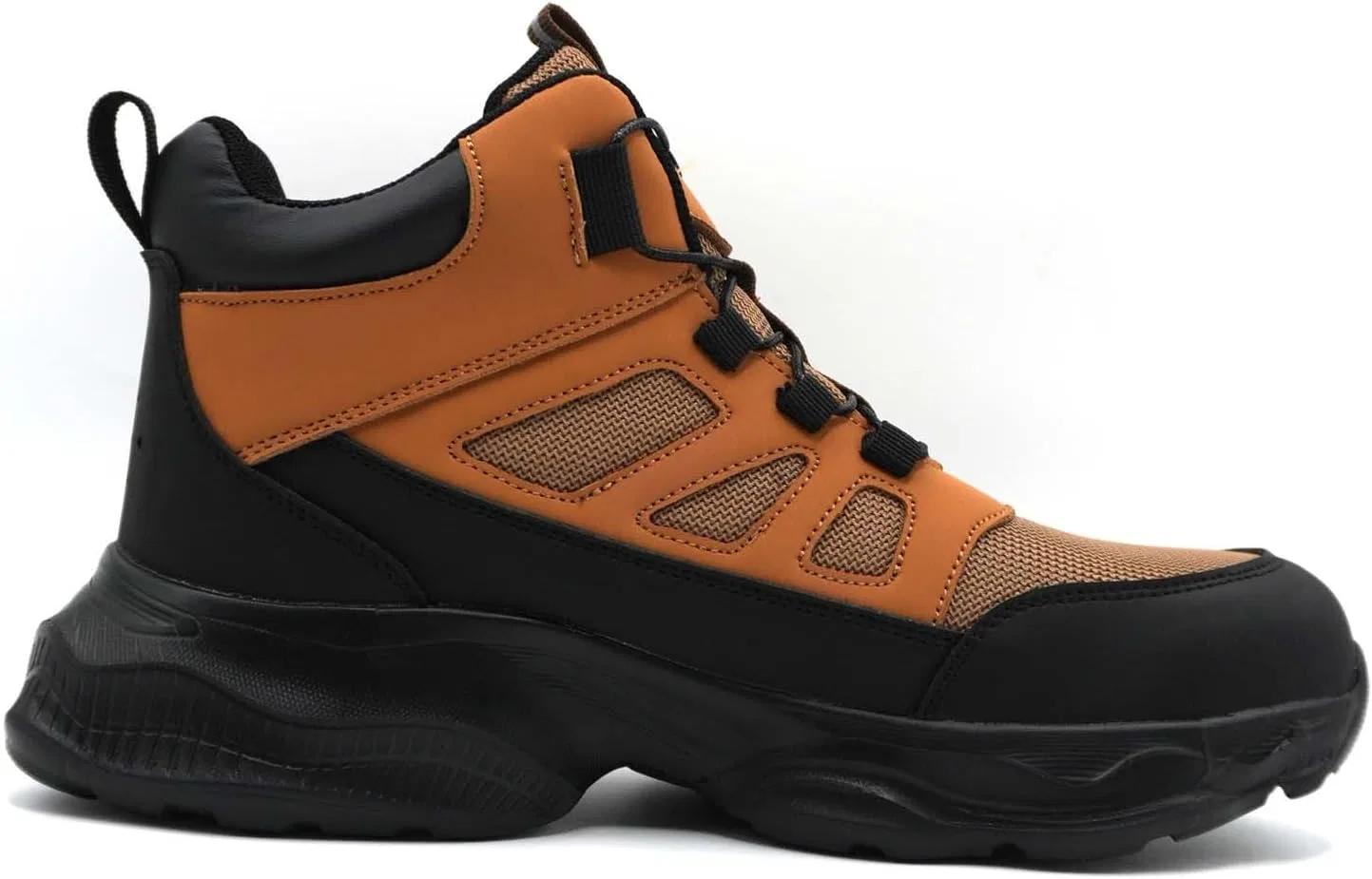 Ботинки Herren - Sneaker Herren Blau Casual - Herren-Stiefeletten Für Arbeit Und Freizeit Strickstiefeletten Mit Hoher Spitze Und Dicker Sohle Bequeme Strapazierfähige Schlupfschuhe Generic, Khaki — фото 2