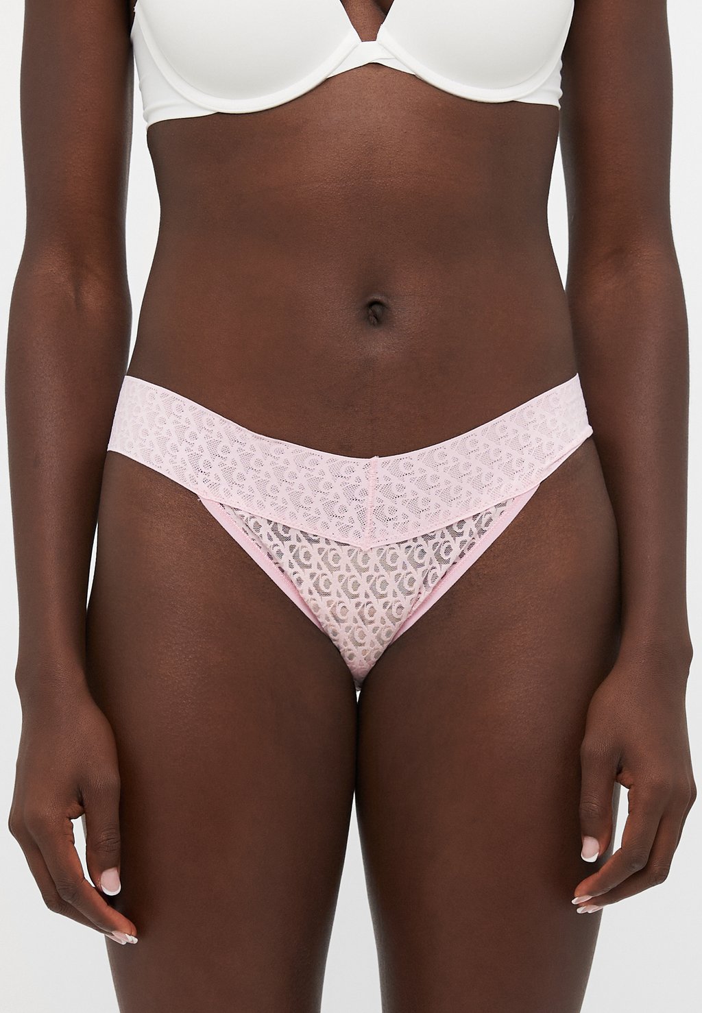 

Трусы LOW RISE BIKINI LOGO LACE TRIM Calvin Klein Underwear, кремовый